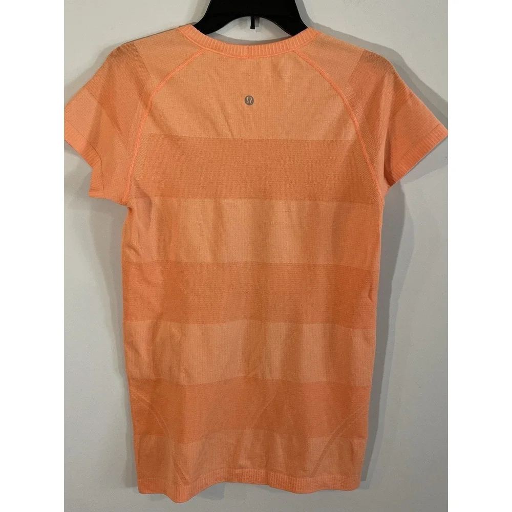 Lululemon Swiftly Tech Short Sleeve Top Orange Size 10 Seamless Athletic Running